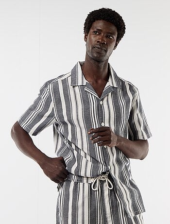 Camicia a righe a maniche corte