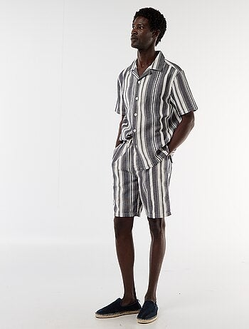 Camicia a righe a maniche corte