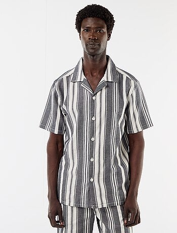 Camicia a righe a maniche corte