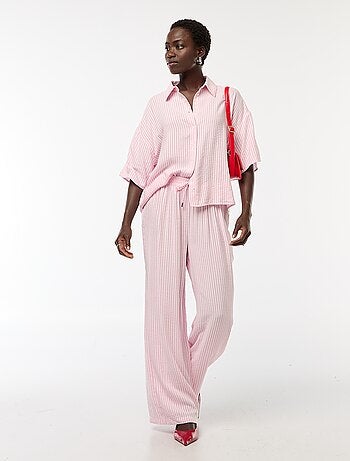 Camicia a righe a maniche corte