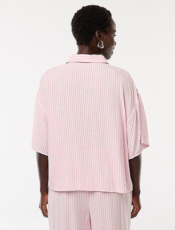 Camicia a righe a maniche corte