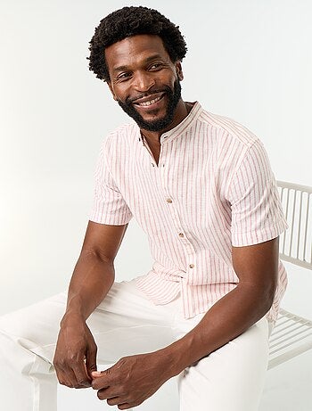 Camicia a righe a maniche corte