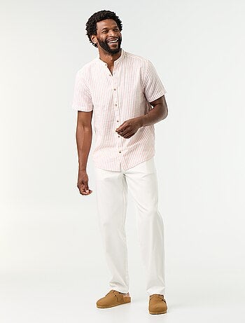 Camicia a righe a maniche corte