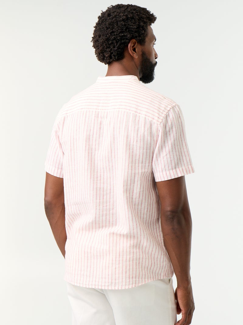 Camicia a righe a maniche corte Rosso - Kiabi