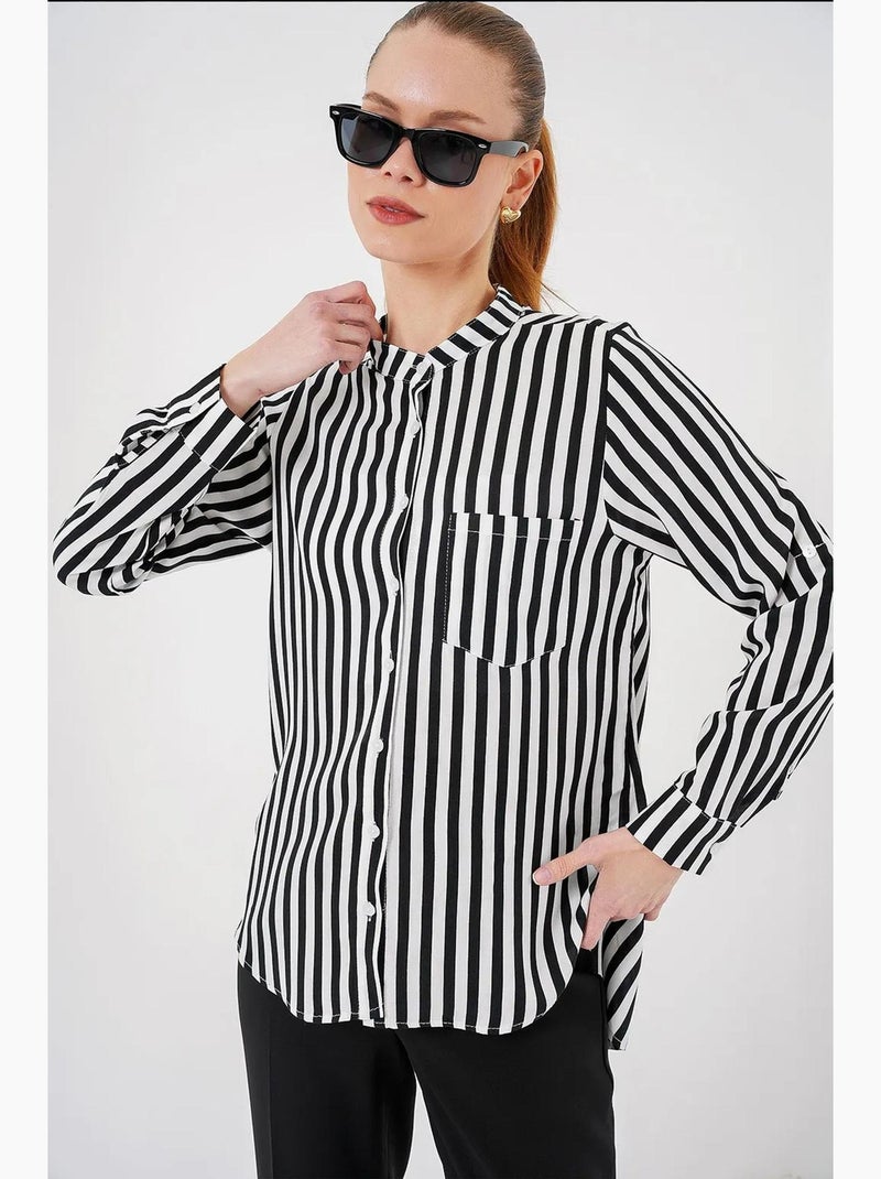 Camicia a righe a maniche lunghe bdart Bianco - Kiabi