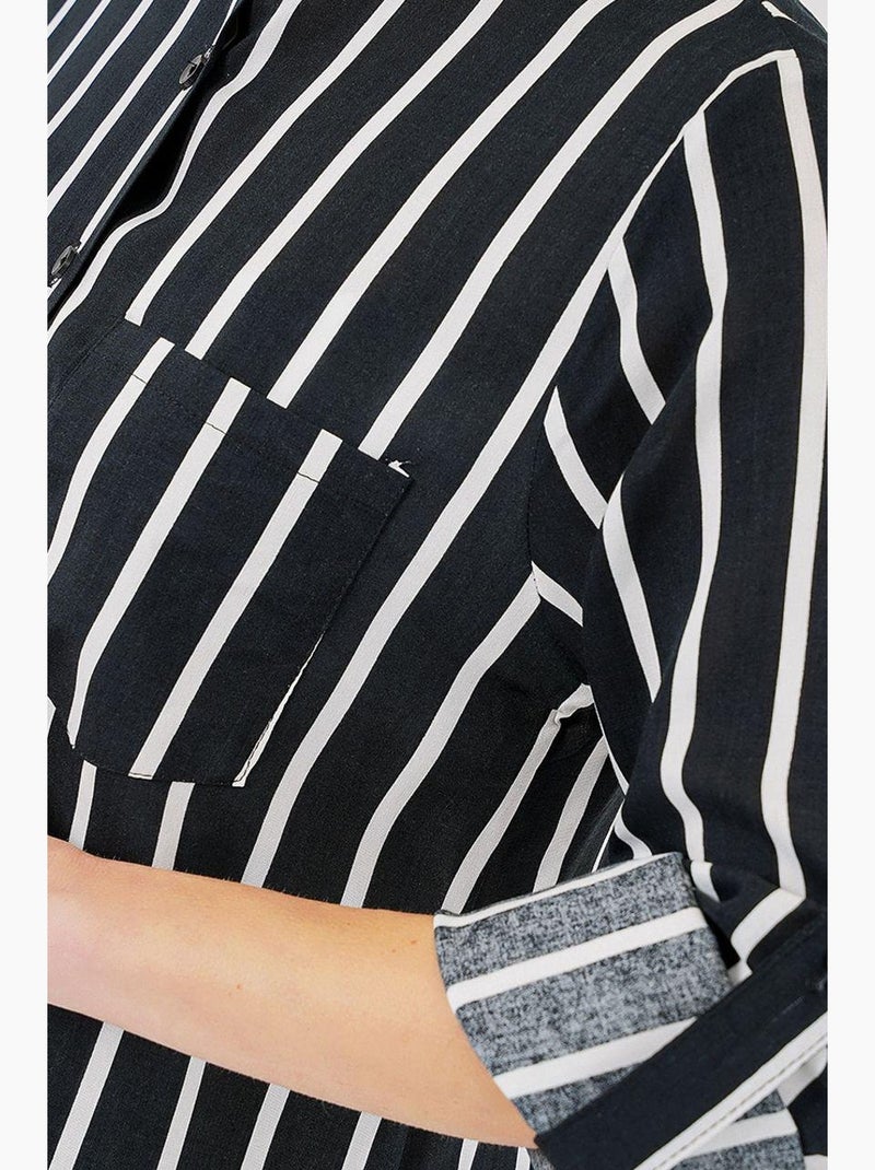 Camicia a righe a maniche lunghe bdart Nero - Kiabi
