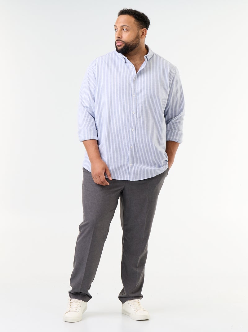 Camicia a righe a maniche lunghe Blu - Kiabi