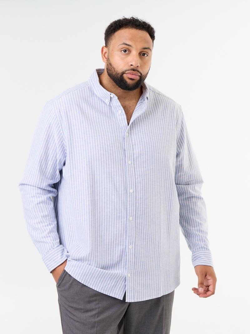Camicia a righe a maniche lunghe Blu - Kiabi