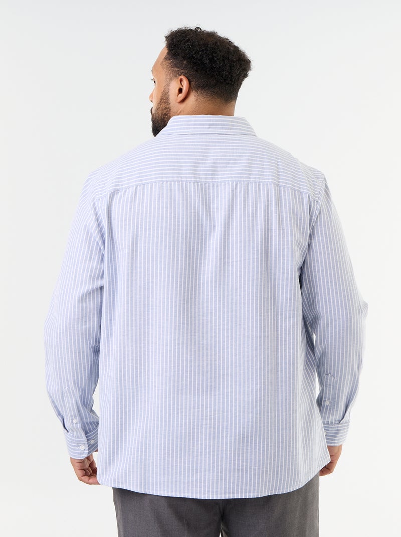 Camicia a righe a maniche lunghe Blu - Kiabi