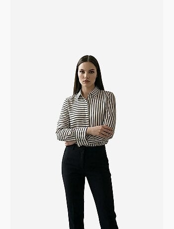 Camicia a righe a maniche lunghe con abbottonatura frontale my fashion