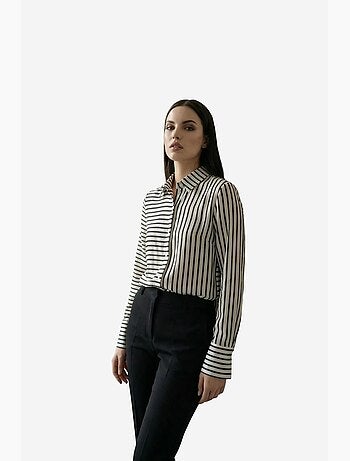 Camicia a righe a maniche lunghe con abbottonatura frontale my fashion