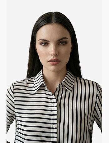Camicia a righe a maniche lunghe con abbottonatura frontale my fashion