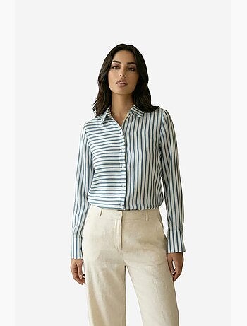 Camicia a righe a maniche lunghe con abbottonatura frontale my fashion