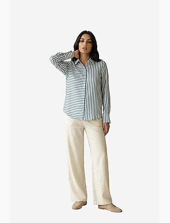 Camicia a righe a maniche lunghe con abbottonatura frontale my fashion