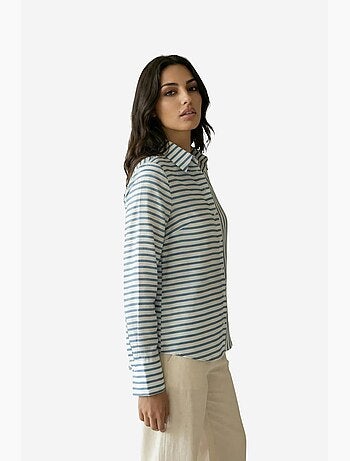 Camicia a righe a maniche lunghe con abbottonatura frontale my fashion
