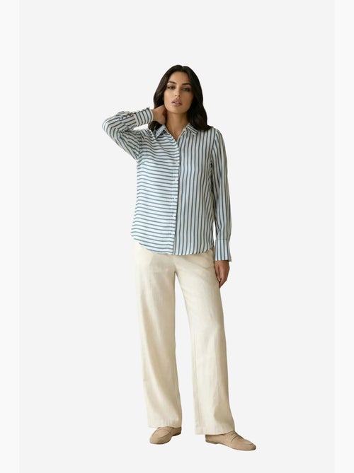 Camicia a righe a maniche lunghe con abbottonatura frontale my fashion - Kiabi
