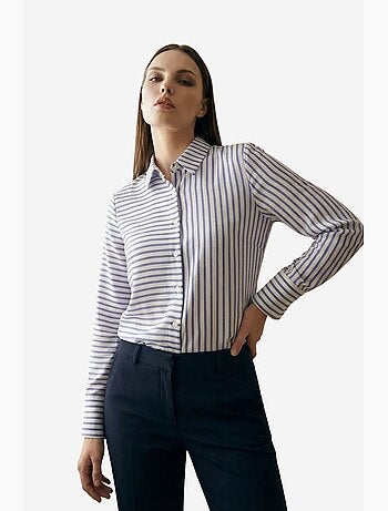 Camicia a righe a maniche lunghe con abbottonatura frontale my fashion