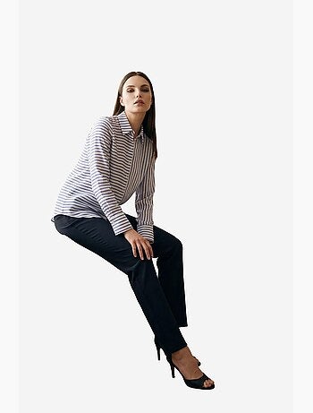 Camicia a righe a maniche lunghe con abbottonatura frontale my fashion