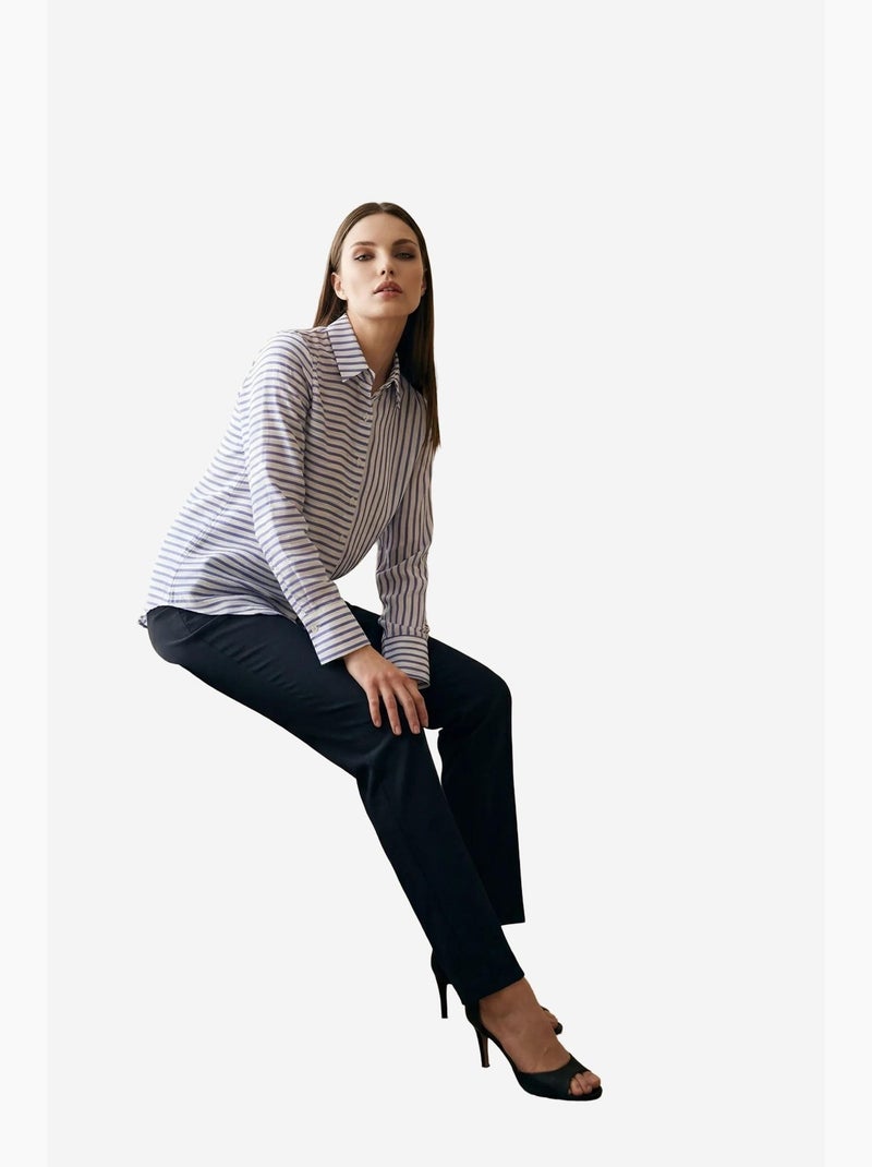 Camicia a righe a maniche lunghe con abbottonatura frontale my fashion Lavanda - Kiabi