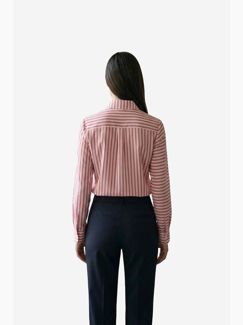 Camicia a righe a maniche lunghe con abbottonatura frontale my fashion Magenta - Kiabi