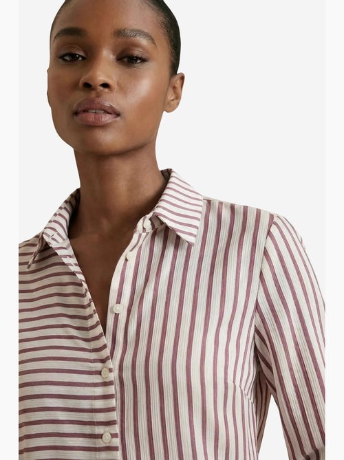 Camicia a righe a maniche lunghe con abbottonatura frontale my fashion - Kiabi