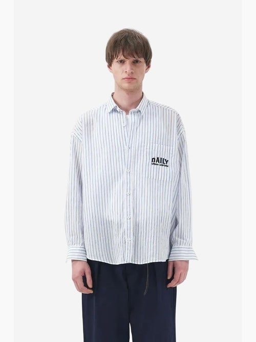 Camicia a righe a maniche lunghe con ricamo giesto - Kiabi Camicia a righe a maniche lunghe con ricamo giesto - Kiabi