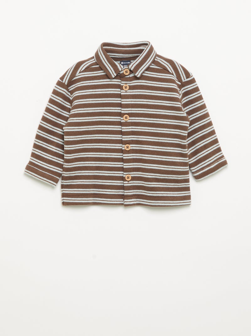 Camicia a righe a maniche lunghe Marrone - Kiabi