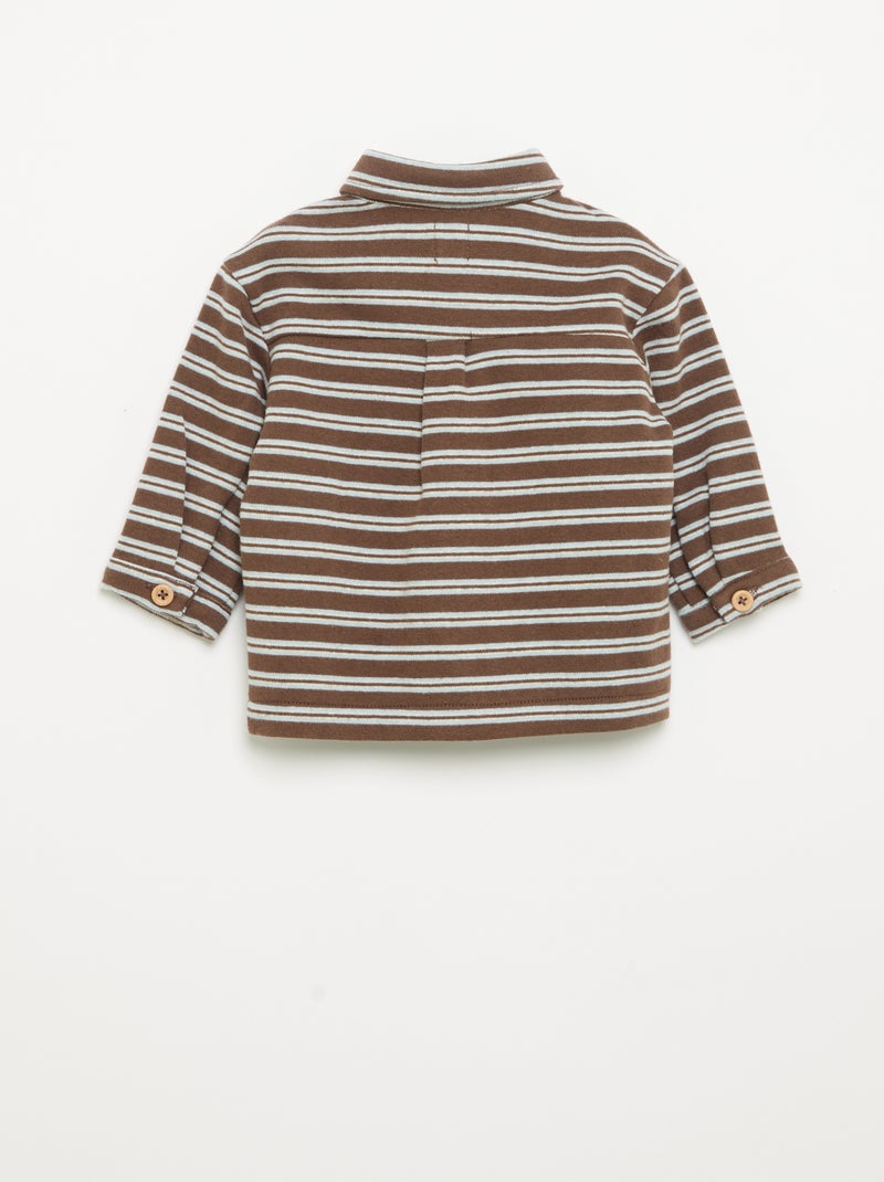 Camicia a righe a maniche lunghe Marrone - Kiabi