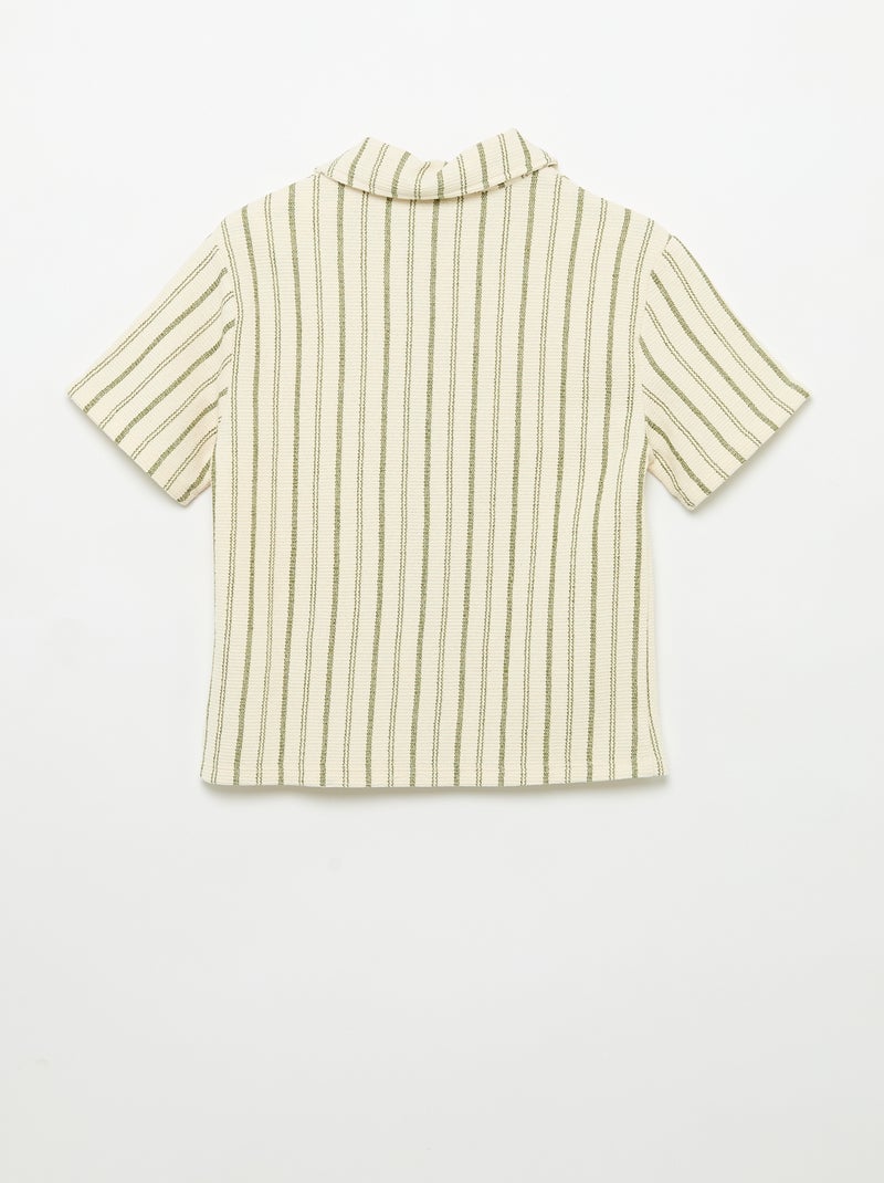 Camicia a righe Beige - Kiabi