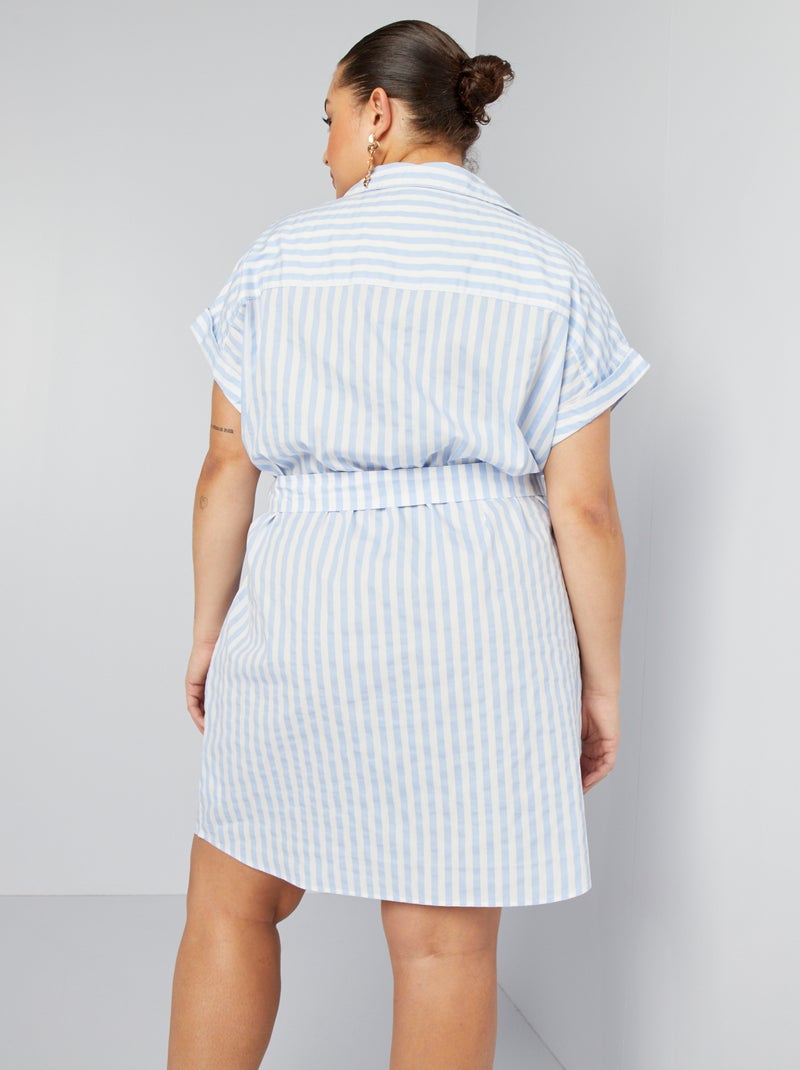 Camicia Slim Fit Righe Azzurre E Blu