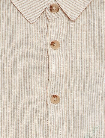 Camicia a righe camicia in misto lino