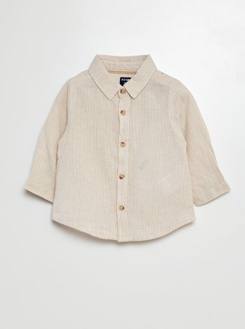 Camicia a righe camicia in misto lino - Kiabi