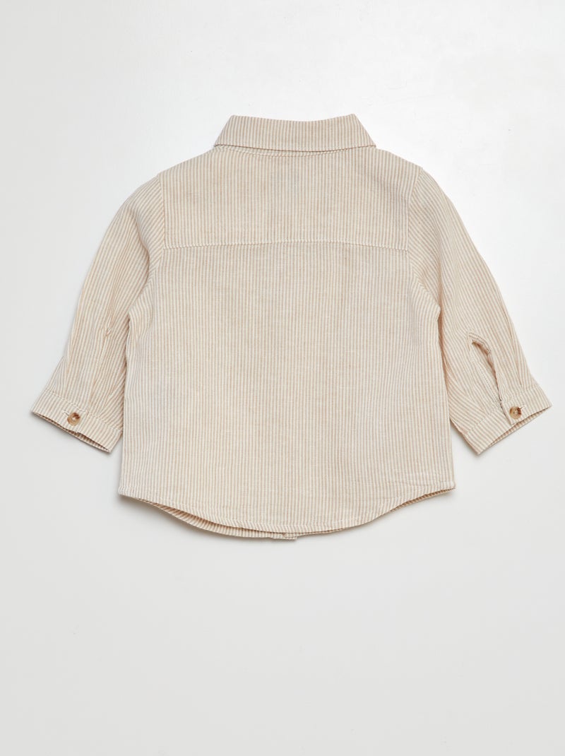 Camicia a righe camicia in misto lino BIANCO - Kiabi