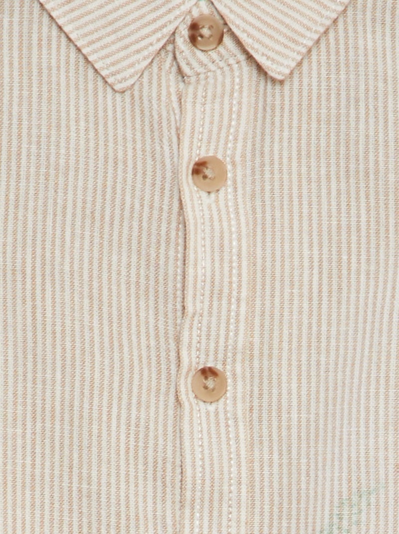 Camicia a righe camicia in misto lino BIANCO - Kiabi