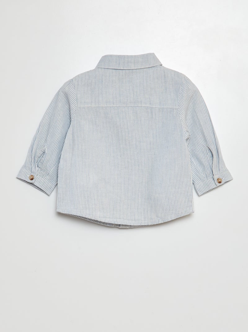 Camicia a righe camicia in misto lino BIANCO - Kiabi