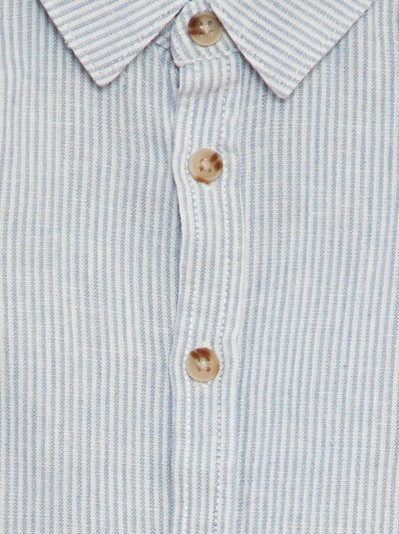 Camicia a righe camicia in misto lino BIANCO - Kiabi