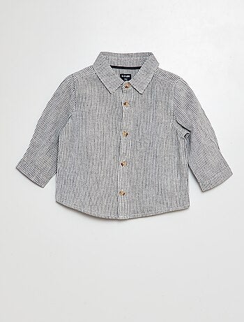 Camicia a righe camicia in misto lino