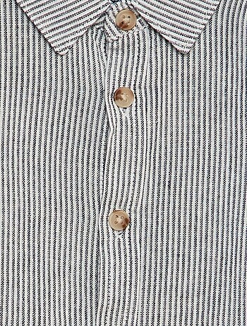 Camicia a righe camicia in misto lino