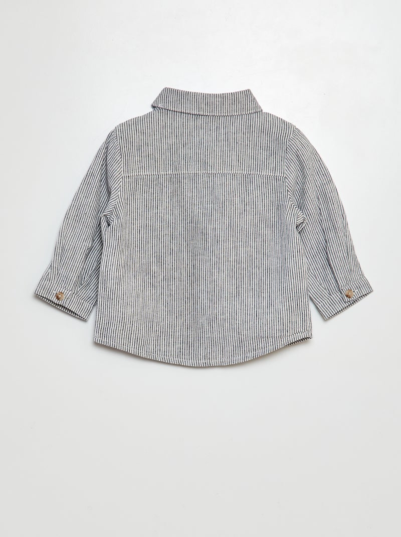 Camicia a righe camicia in misto lino BIANCO - Kiabi