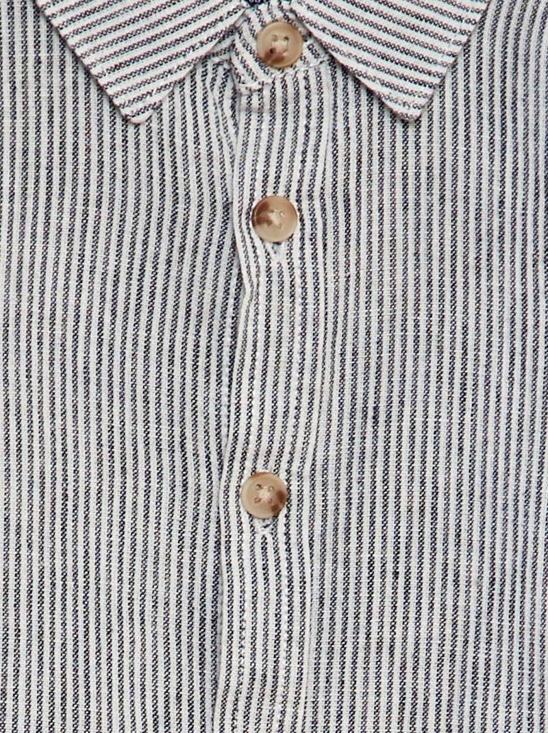 Camicia a righe camicia in misto lino BIANCO - Kiabi
