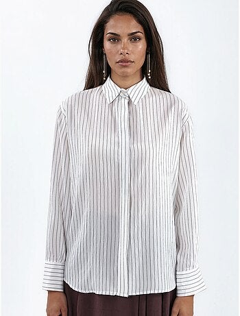 Camicia a righe casual con bottoni busem