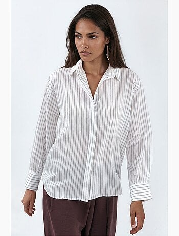 Camicia a righe casual con bottoni busem