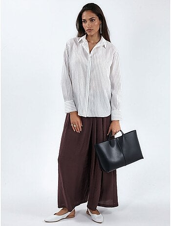 Camicia a righe casual con bottoni busem