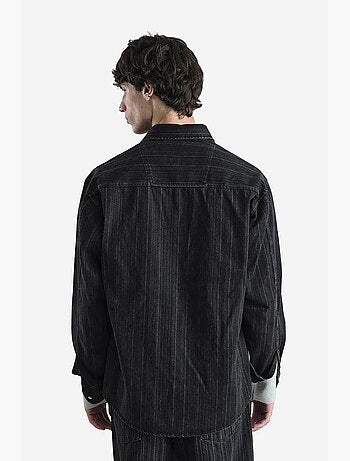 Camicia a righe con bottoni a pressione e maniche lunghe giesto