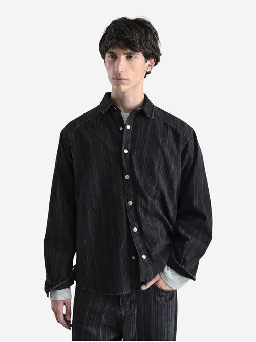 Camicia a righe con bottoni a pressione e maniche lunghe giesto - Kiabi Camicia a righe con bottoni a pressione e maniche lunghe giesto - Kiabi