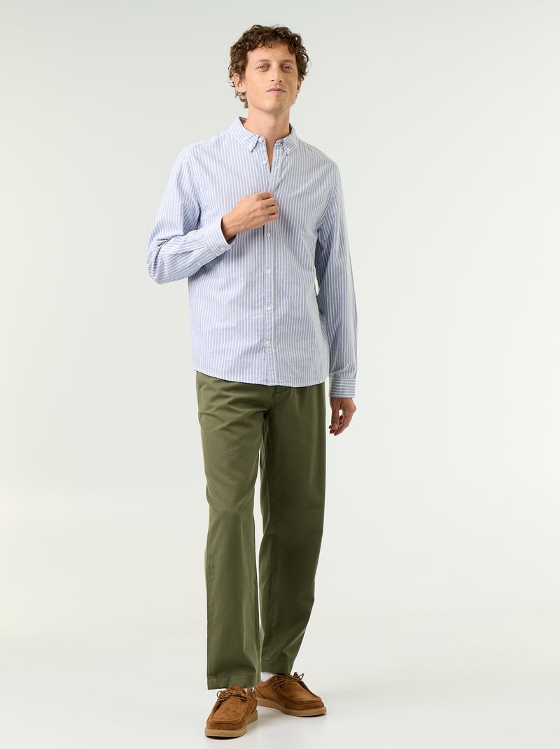 Camicia a righe con colletto button-down Blu - Kiabi