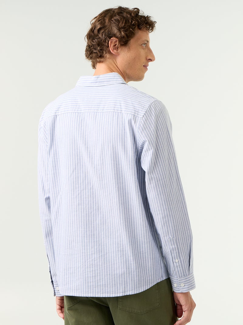 Camicia a righe con colletto button-down Blu - Kiabi