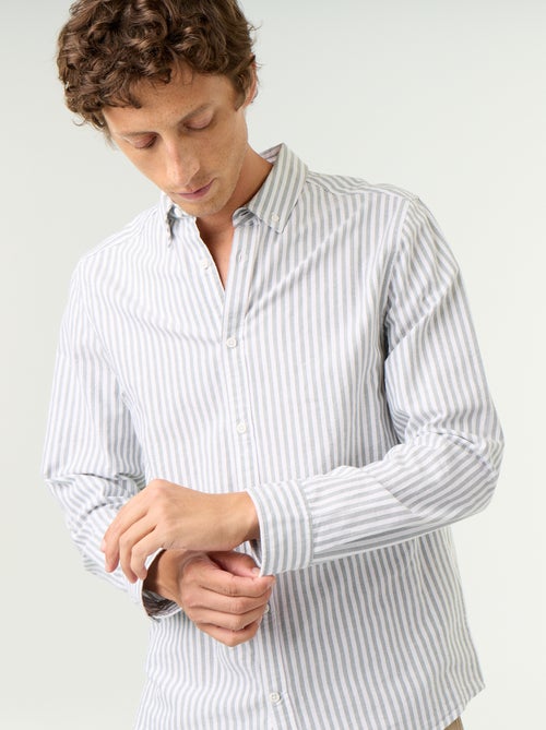 Camicia a righe con colletto button-down - Kiabi Camicia a righe con colletto button-down - Kiabi