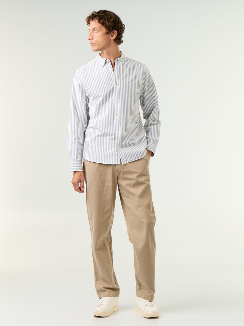 Camicia a righe con colletto button-down Verde - Kiabi