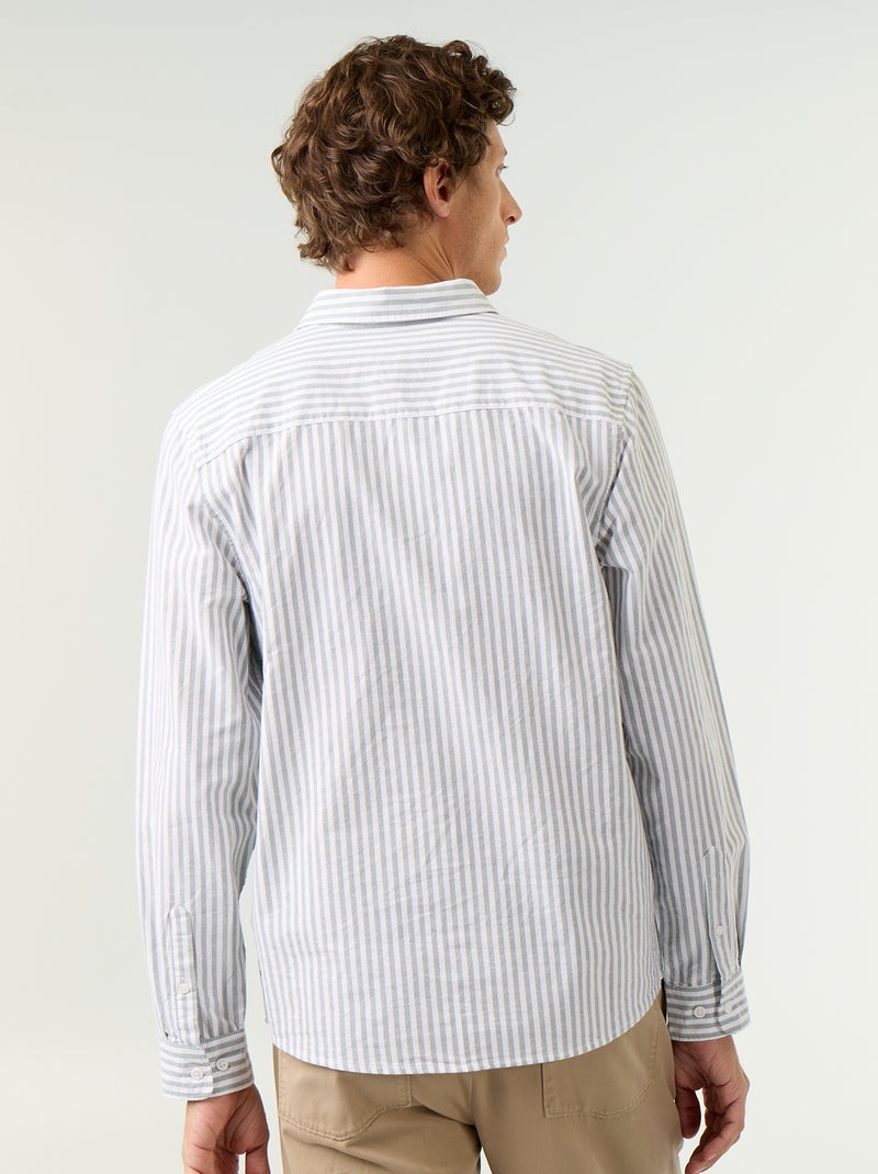 Camicia a righe con colletto button-down Verde - Kiabi